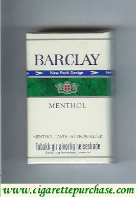 Barclay Menthol cigarettes Norway